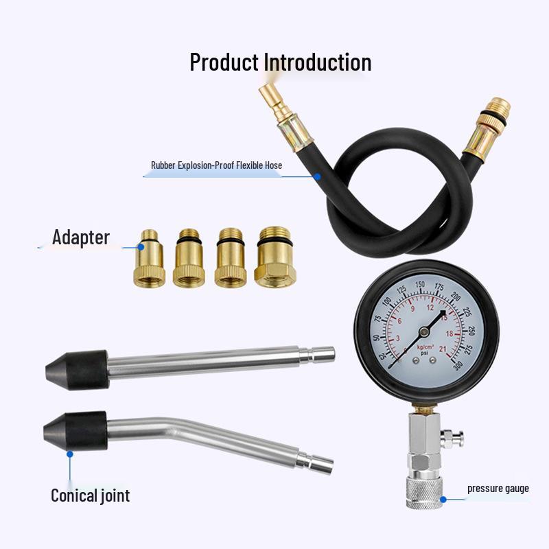 Dual-Use Car & Motorcycle Cylinder Pressure Test Kit with Extended Rod
