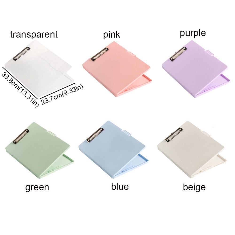 Side Opening Student Writing Pad Plastic Test Paper Storage Box Book Pad Clamp Writing Board  Home