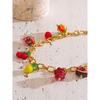 Yhpup Süße Frühling Sommer Bunte Glasur Frucht Charme Anhänger Halskette Gold Farbe Edelstahl Trendiger Schmuck für Mädchen Damen