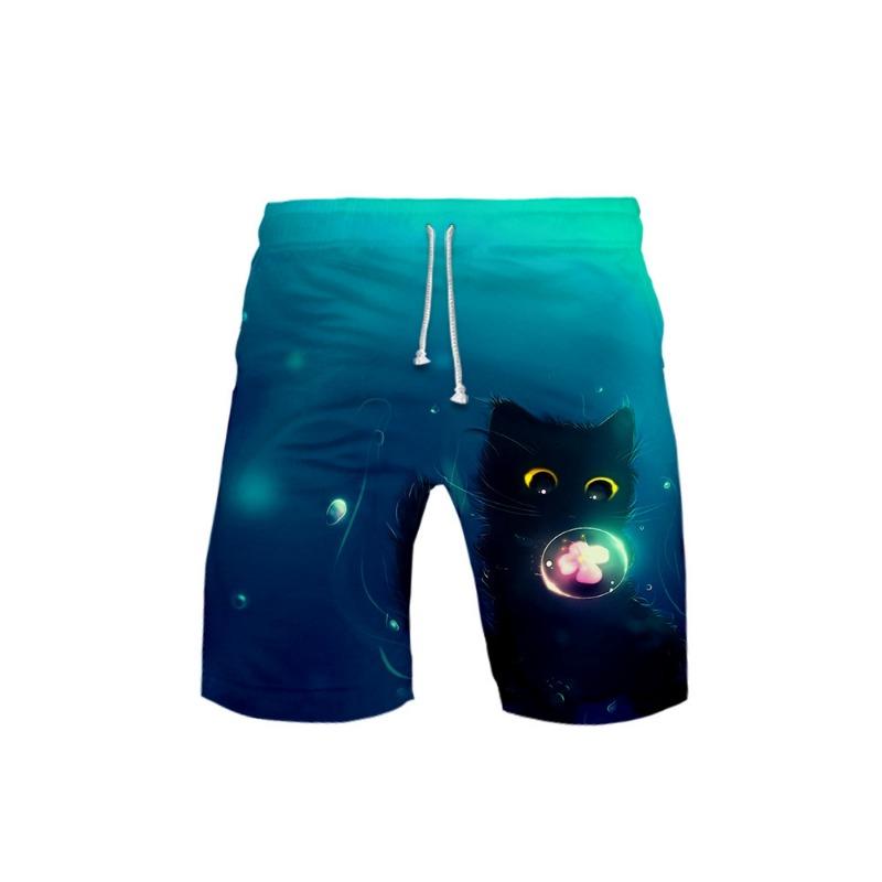 Katze 3D Digital Bedruckte Lässige Strandhosen für Herren Shorts Herren