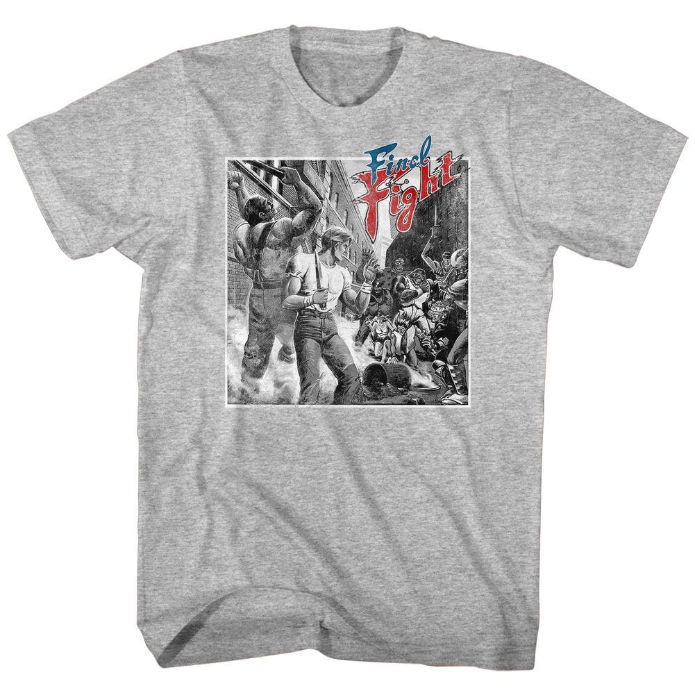 Final Fight Bandw Fight Gaming Shirt L
