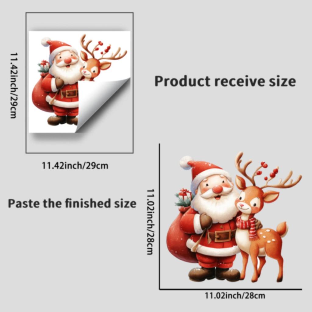 Santa Claus Reindeer Christmas Toilet & Wall Sticker - Creative Holiday Decoration