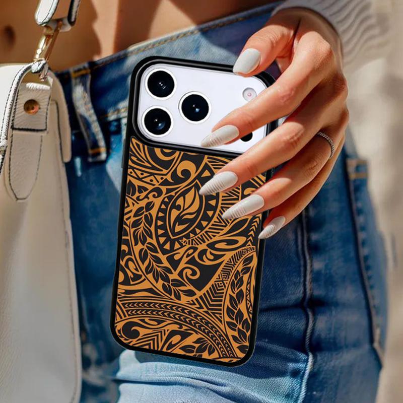 Maori Tribal Samoan Polynesian Soft Phone Case For iPhone 17 Air 14 15 13 12 Max Cover For Apple 16e 11 Pro Max Plus Coque