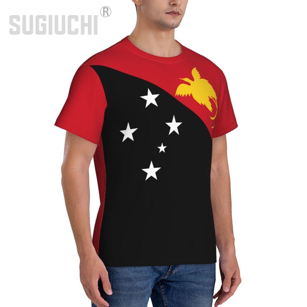 Papua Guinea Flag 3D Printed T-shirt Men's Sports Training Jersey Summer Football Fan Gift Patriotic Short Sleeved Shirt