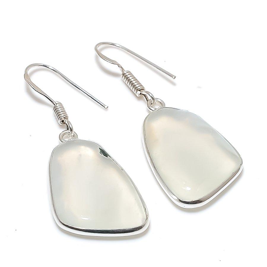 Natural Dendrite Opal Gemstone 925 Sterling Silver Jewelry Earring 1.58  AE-12433