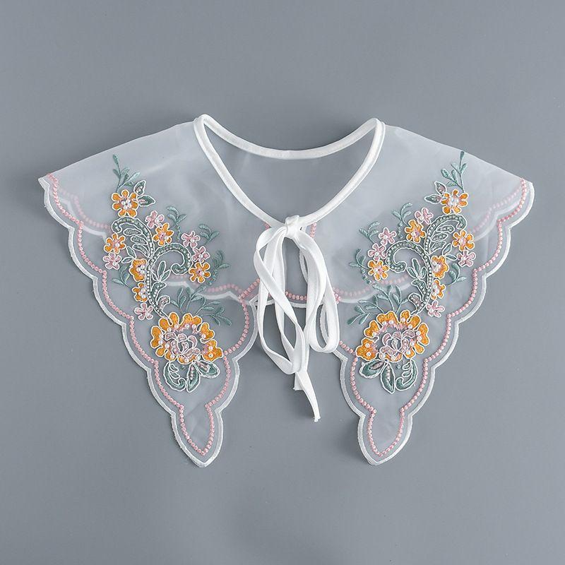 Vintage Ruffle Women Detachable Collar Tie Necklace Detachable Lapel Shirt Fake False Collar Woman Lace Tie Neckwear Nep Kraagie