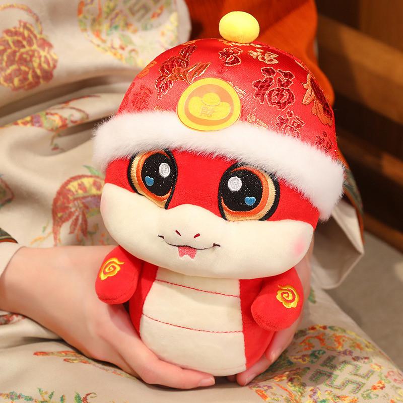 Snake Toys Plush Hat Cartoon Animals Fill Doll Mascot Toy Gift New Garnish Year