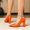 Women's High Chunky Block Heels Sexy Pumps Closed Toe Slip On Pointed Toe Work Dress Office Wedding Party Pumps Shoes for Women High Heeled Shoes
