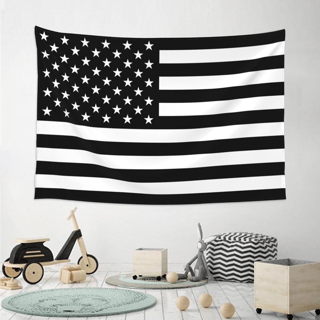 American Flag Black White Tapestry Wall Decoration, Art Tapestries Wall Hanging, Banner Wall Tapestry For Dorm Bedroom Living