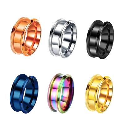 6 STÜCK Langlebige Leere Ringe Kratzfeste Rohlinge Ringe DIY Ringe Materialien Leere Unisex Ringe Edelstahlmaterial