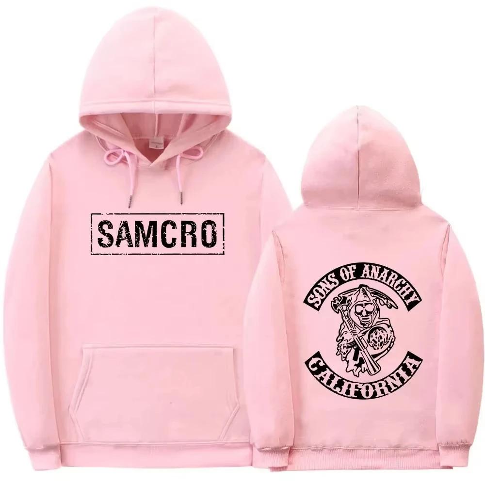 Doppelseitig bedruckter Hoodie Sweatshirt Tops Sons of Anarchy SAMCRO Herren Damen Mode Markendesign Pullover Baumwolle Fleece Hoodies