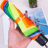 1pc Windproof Foldable Umbrella Women Men Manual Popular Rainbow Three Folding Umbrella Strong Resistant Umbrella Random color