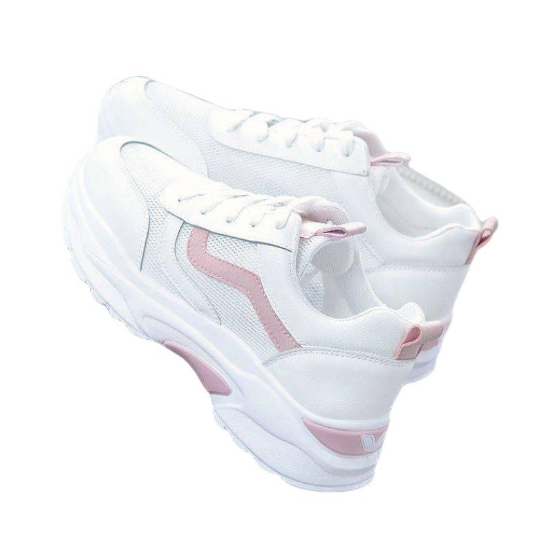 Fashion Dad's Shoes Breathable Summer Women's Shoes Student Running Mesh Sports Shoes Women's Trendy Thick Soled White Shoes