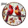 Christmas Window Decorations Acrylic Hanging Decor 2D Holographic Stained Glass Art Vintage Style Holiday Ornament with Metal Chain Double-sided