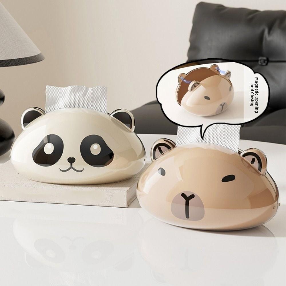 Animal Paper Towel Case Magnetic Panda Paper Container Tissue Storage Box Coffee Table
