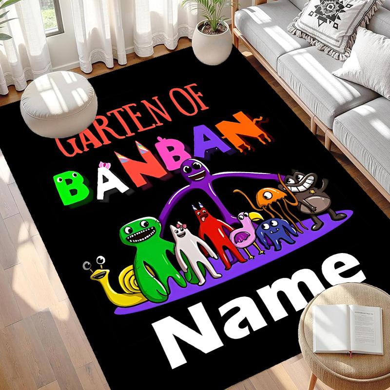 Custom Name Personalized Game Rainbow Friends Print Carpet, Versatile Home Decor Rug, for Playroom, Apartment, Balcony, Entryway, Hallway Gift