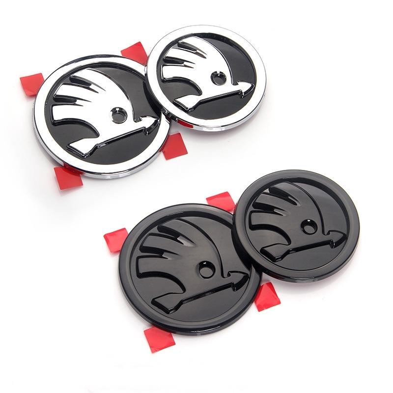80mm 90mm ABS Emblem For Skoda Fabia 1 2 Octavia a7 RS Superb Rapid Yeti Karoq Vision Car Head Front Rear Boot Tailgate