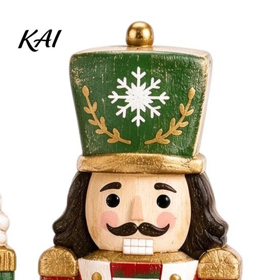 Collectible Christmas Crafts 3 Pcs Wooden Nutcracker Figurine, Traditional Soldier Retro Style Holiday Props Decoration, Vintage Tabletop Centerpiece
