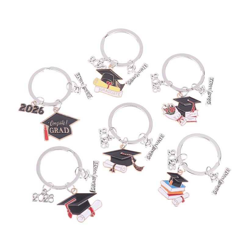 2026 Graduation Gown Cap KeyChain Ring Student Women Jewelry Personalized Accessories Fashion Pendant Gifts Forever