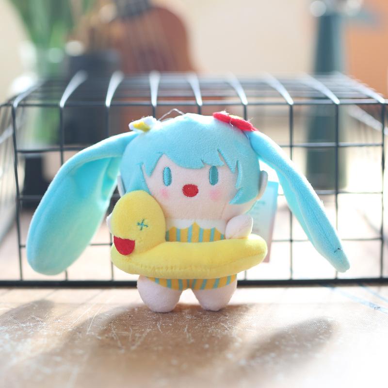 New Cute Cute Swim Ring Hatsune Miku Pendant Plush Toy Doll Bag Keychain Doll Birthday Gift Couple Pendant
