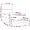 3136399 vidaXL Divan-lit Tapissier Avec Matelas Noir 90x190 Cm Tissu