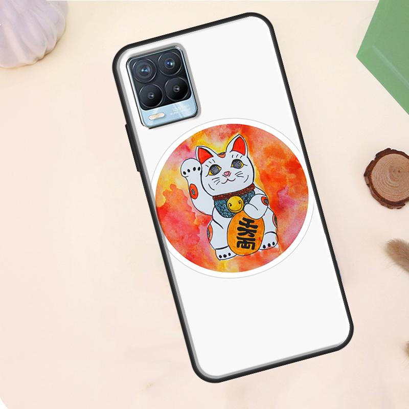 

Japanese Lucky Cat Art Case For Realme 15 Pro GT7 GT6 C75 C65 C67 C61 C53 C55 C51 C35 C63 C71 11 12 13 14 Pro Plus Realme C21Y C25Y