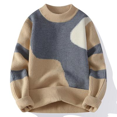 Men Long Sleeve Sweater Casual Crewneck Knit Pullover