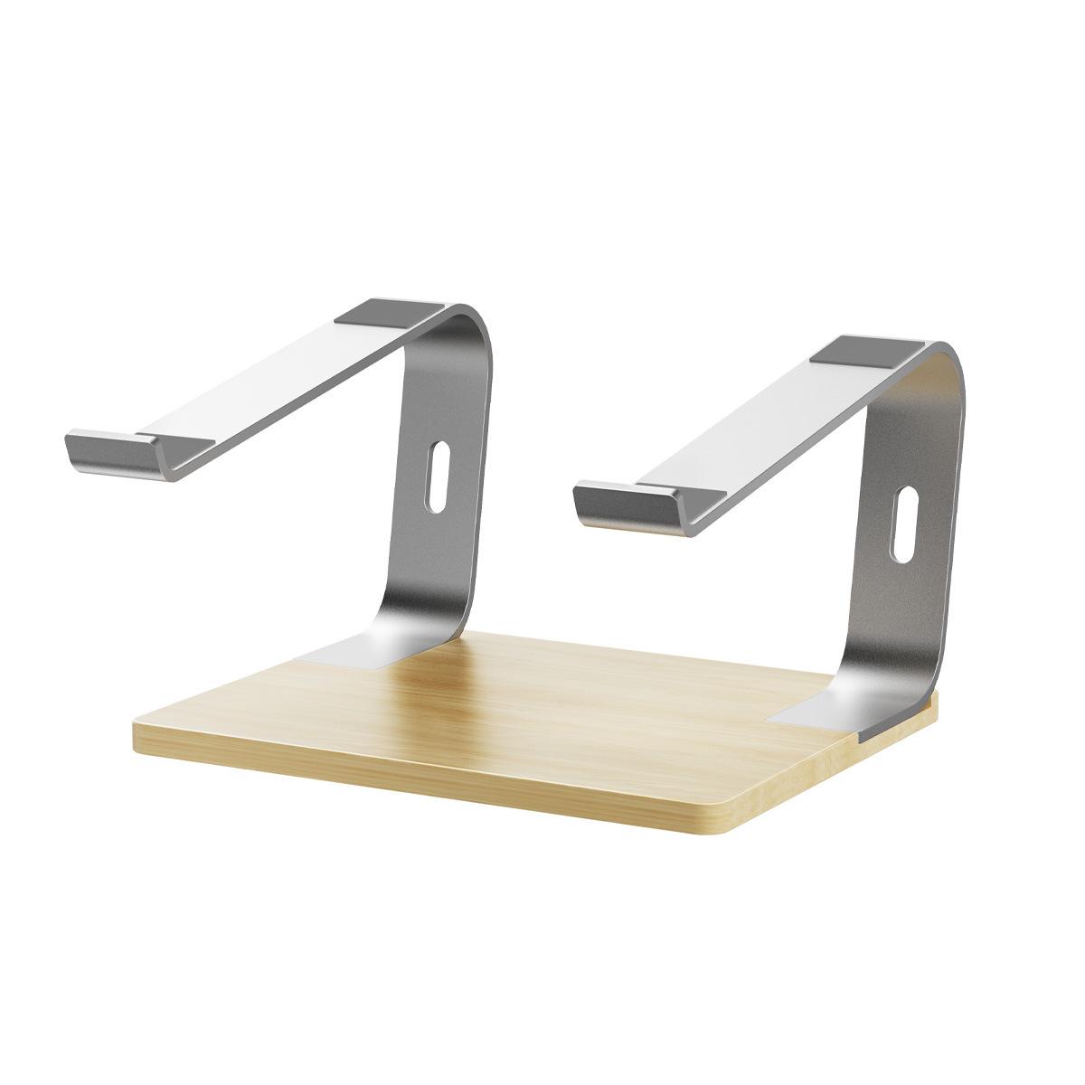 Walnut Wood Grain Rotating Laptop Stand with Cooling for Desktop and Gaming
