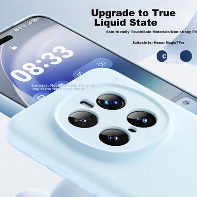 Honor Magic7 Pro Phone Case, Magic7 Pro Premium Liquid Silicone Soft, Full Protection Anti-Drop, Unisex, Solid Color Outer Case, Cloud Blue Color