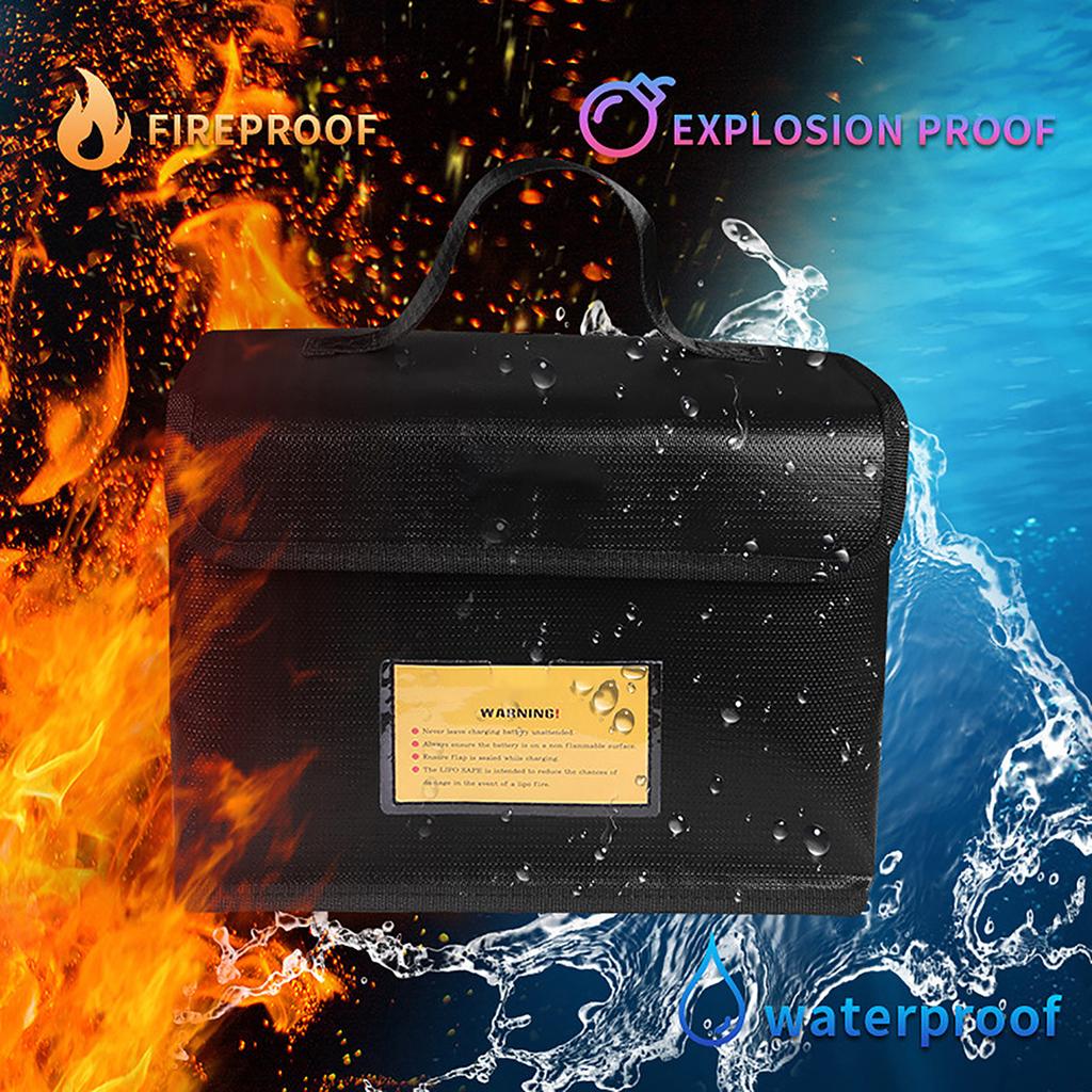 Fireproof Waterproof Battery Bag Lipo Safe Charging Bag Protection Pouch for Storage with Invisable Side Charging Port