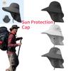 Outdoor Fishing Hat Sun Protection Hat Adjustable Mesh Fishing Hat with Neck Protection Safari Hiking Cap for Climbing Hiking