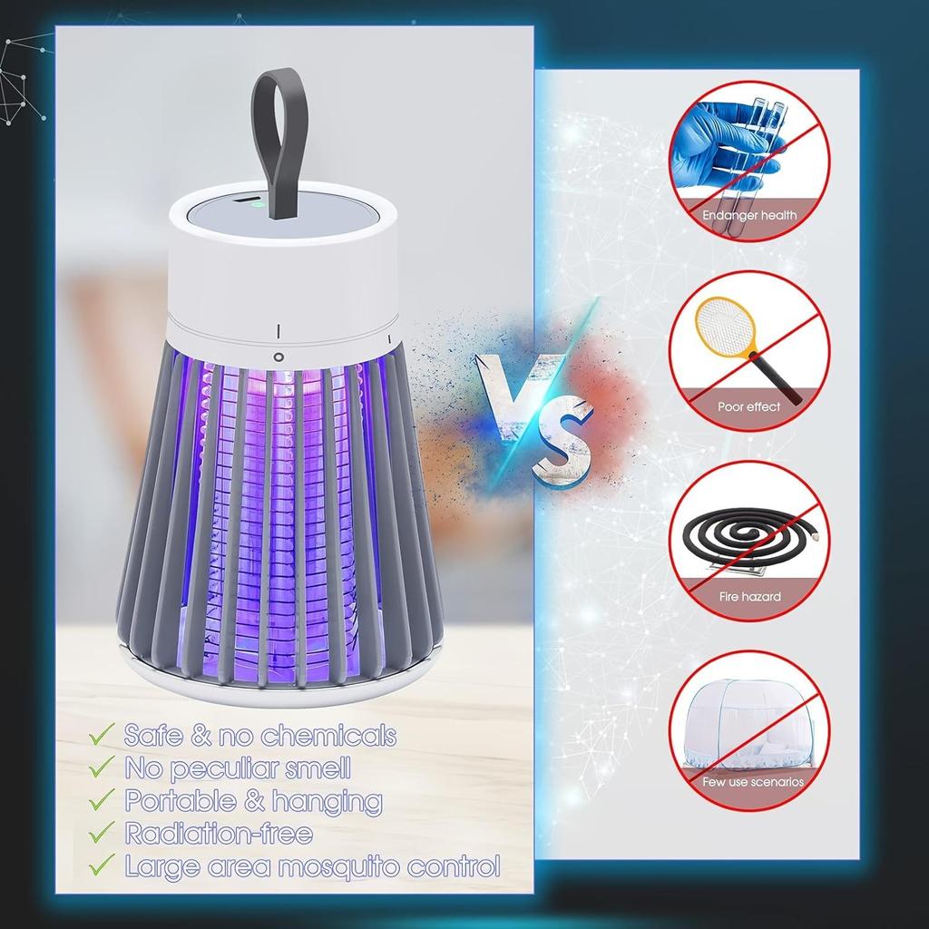 Mata-insetos, mata-mosquitos, armadilha para moscas, mata-mosquitos, lâmpada USB elétrica, sem radiação, LED, mata-insetos silencioso, interno, para mosquitos, insetos, moscas-das-frutas