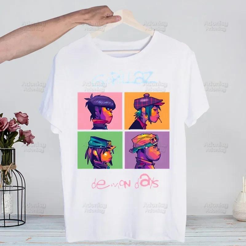 Music Band Gorillaz PUNK ROCK ChakaKhan Noodle Funny T Shirt Men New Casual Short Sleeve Tshirt Homme Manga Unisex T-shirt Tees