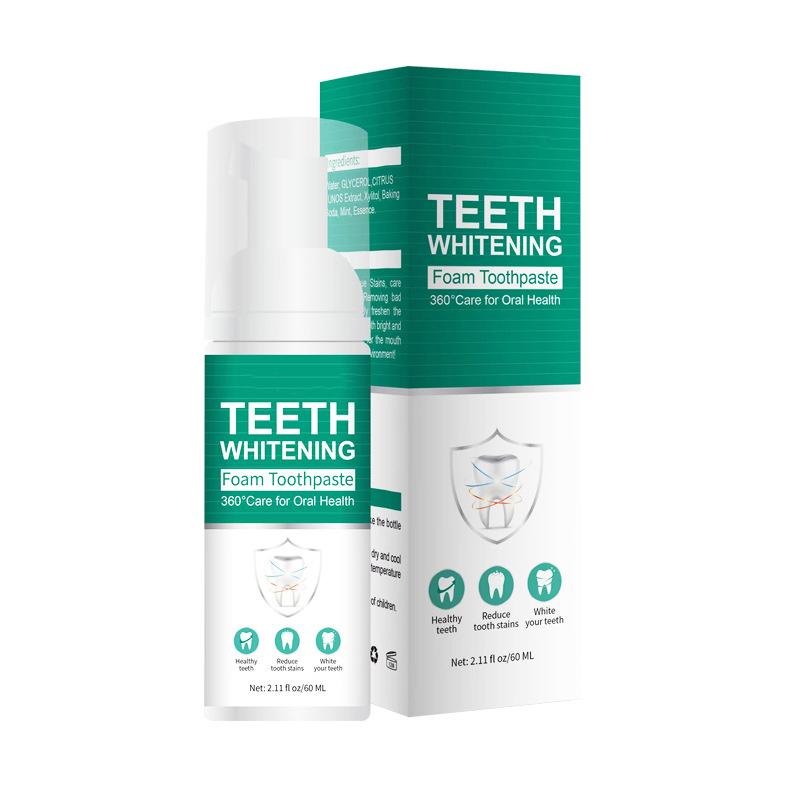 Dentifrice blanchissant les dents blanchisseur de plaque dentaire Mousse nettoyante pour les dents éclaircissant les dents blanches éliminant les taches Mousse Toothpaste