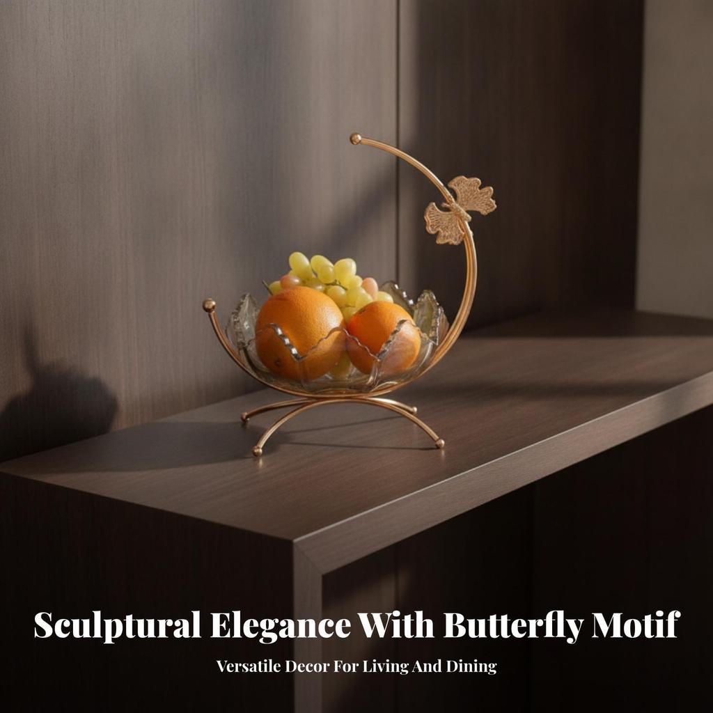Fruit Bowl with Metal Stand Classic for Living Room