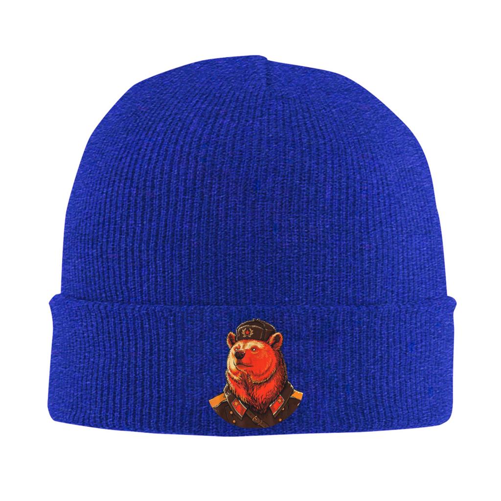 Bear Communist Soviet Union USSR Knitted Hat Y2K Cool Caps Men Women Outdoor Beanie Hats Autumn Custom Elastic Bonnet Hats