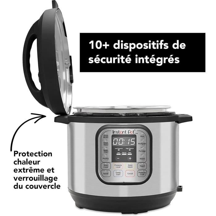 Autocuiseur multifonction - instant - duo 3l - 7 en 1 - acier inoxydable - compact - 11 programmes