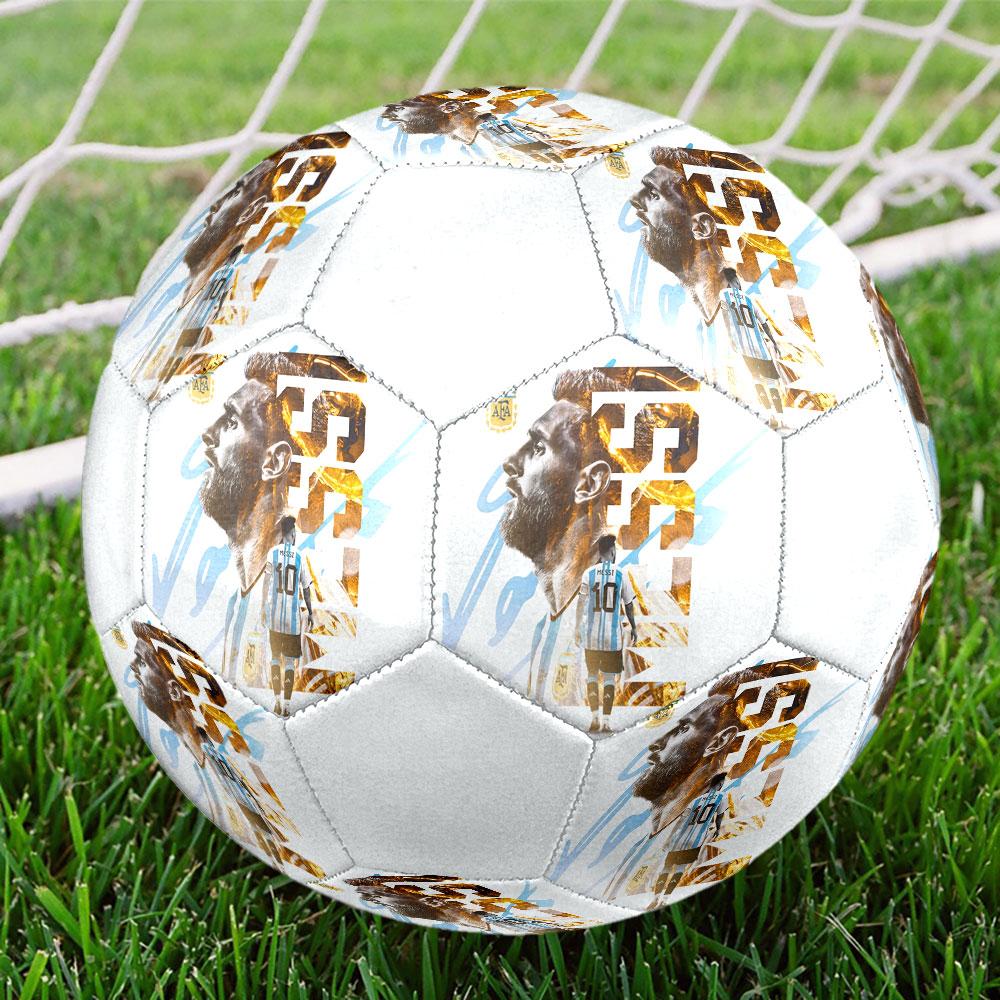 1PZ Pallone da Calcio Messi Athletic Power taglia 5 Pallone da Calcetto PrahaColorato Per Tutte le Età Cucito a Macchina PVC Pronto per la Competizione Resistente Alto Rimbalzo