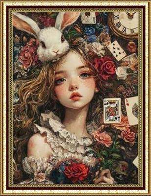 [AN-diaart] Diamond Painting Set mit Feenstaub, Gerahmt und Bedruckt | 30x42cm A3 Quadratische Steine | Anfängerfreundliches Handarbeitsset | (AMAB-52)