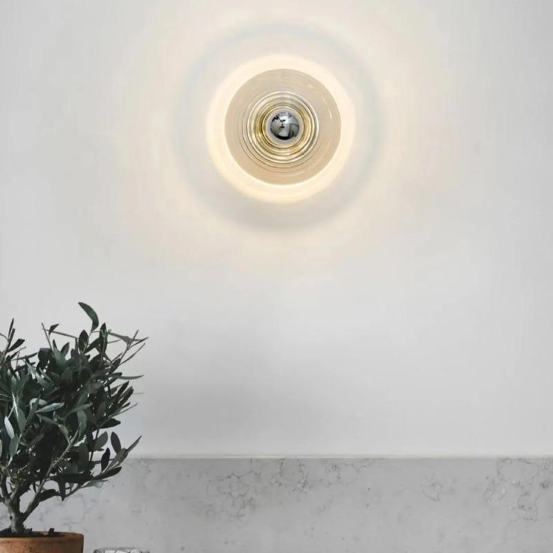 LED Wall Lamp Water Ripple Glass Lighting For Bedroom Bedside Living Room Backdrop StudyHome Decoration Amblance Sconces