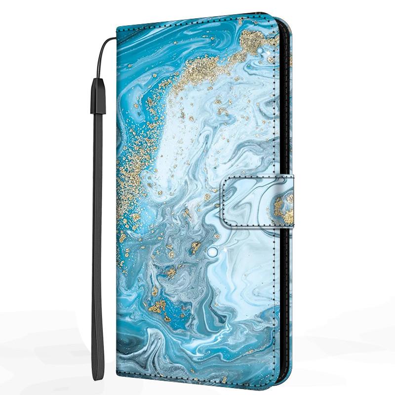 Marble Leather Case For Samsung Galaxy S20 S21 FE Ultra Plus M32 M52 M22 A12 A22 A22S 5G Flip Cover Stand Wallet Book Funda Case