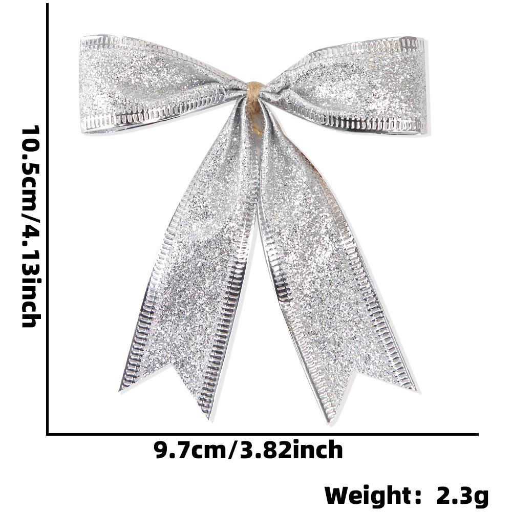 Stylish 10cm Polyester Bow Decorations For Christmas Featuring Snowman Blue And Pink