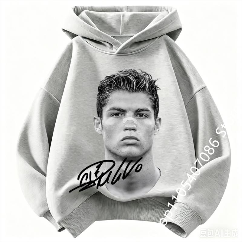 Boys Cristiano Ronaldo Hoodie CR7 Football Player Graphic Hooded Sweatshirt Kids Casual Long Sleeve Sport Pullover