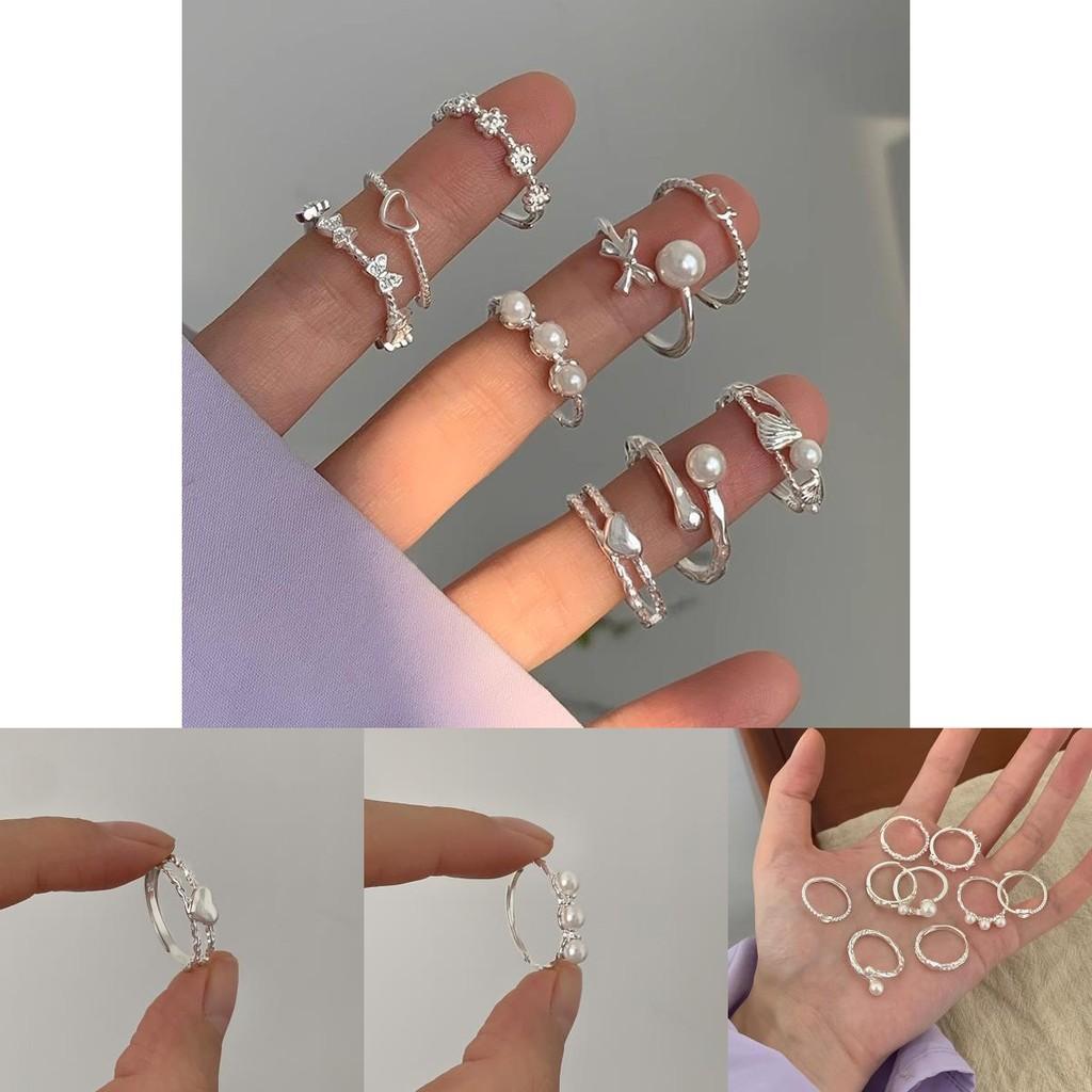 Unique Geometric Love Pearl Ring For Women High-quality Copper Adjustable Design Stylish Colors For Every Occasion