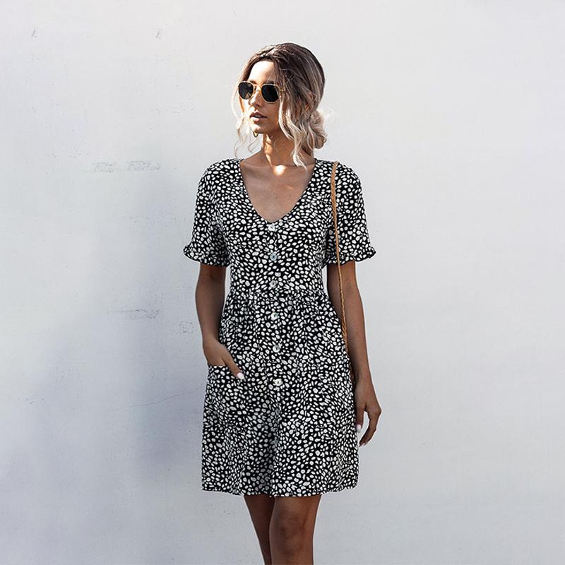 Donna Abito estivo scollo a V Moda a pois senza maniche Beach Mini vestito  per le donne Casual Stampa Breve Loose Sundress 2022 acquista in modo  economico — spedizione gratuita, recensioni reali