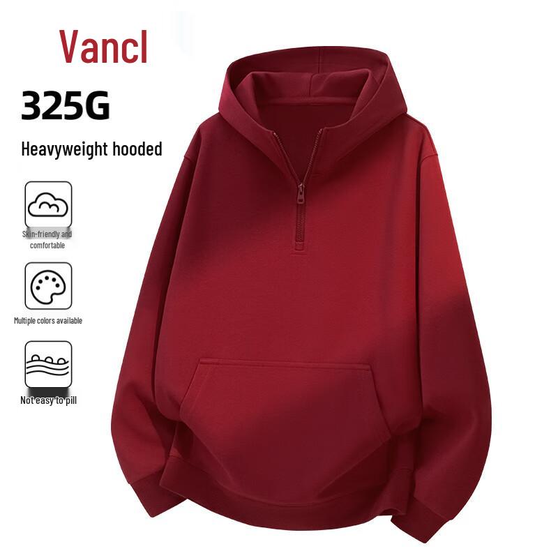VANCL Men's Heavyweight Half-zip Hooded Sweatshirt