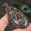 Tibetan Turquoise Gemstone Copper Wire Wrap Jewelry Pendant 3.39