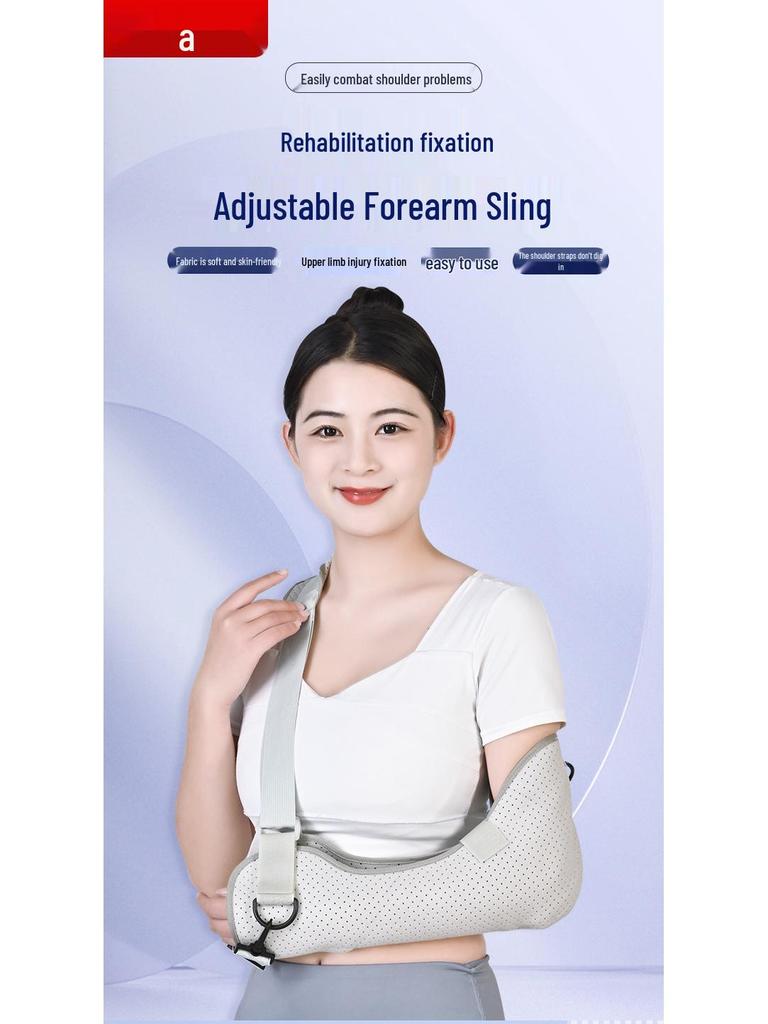 New Model Gray Arm Sling: Shoulder, Neck, Wrist, and Forearm Support for Fractures