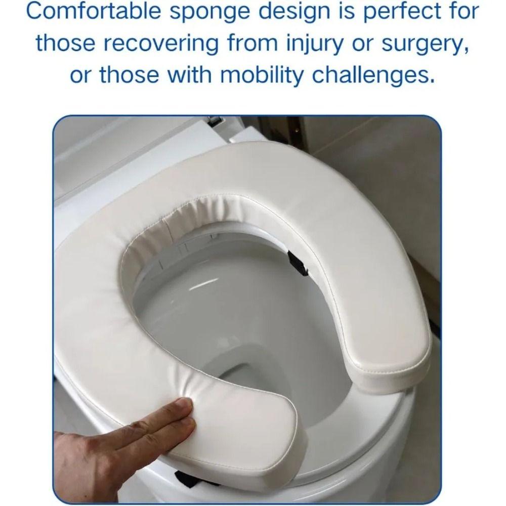 Waterproof U-Shape Toilet Seat Riser Washable Toilet Seat Pad  For Elderly