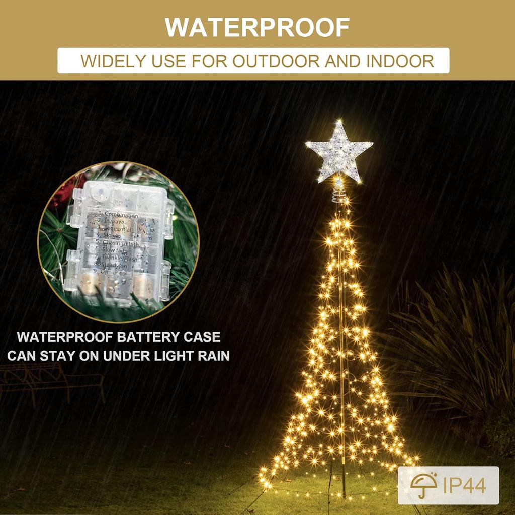 YAUNGEL Christmas Tree Topper, Star Tree Topper with 40 LED and Remote Control Battery Operated Warm Lights Treetop Christmas Decorations, Indoor